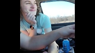RoadHead, sucking and stroking him while he drives down the highway until he cums in my mouth!