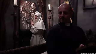 Demon snag a grasp at of a nun. The demon takes priest coupled with nun VERY SICK!
