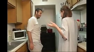 Brother and sister oral-sex in the kitchen
