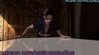 3D Claire Redfield from Resident Evil being Fucked HARD against a table Futa WIP (plz read comment) - by OpticonStudios
